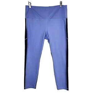 Athleta Cross Train 7/8 Paddle Leggings Womens L Blue Colorblock Athletic‎